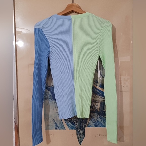 NWT STAUD Colorblock Cardigan Sweater Size L - Picture 7 of 10